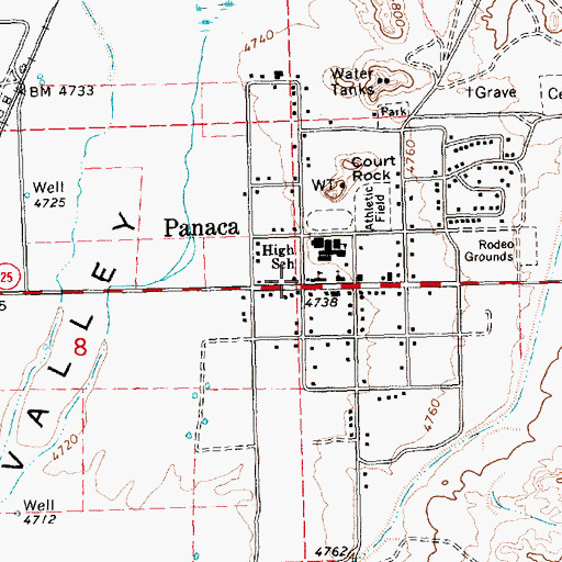 Topographic Map of Panaca, NV