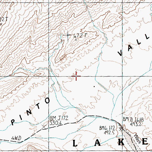 Topographic Map of Pinto Valley, NV