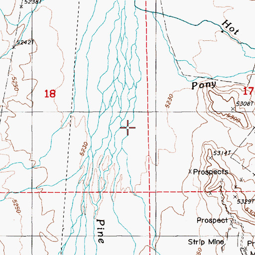Topographic Map of Pony Creek, NV