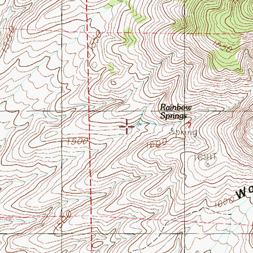 Topographic Map of Rainbow Springs, NV