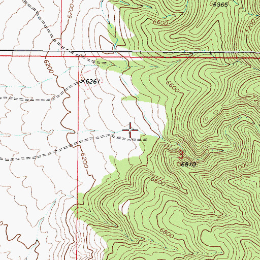 Topographic Map of Rock Creek Canyon, NV
