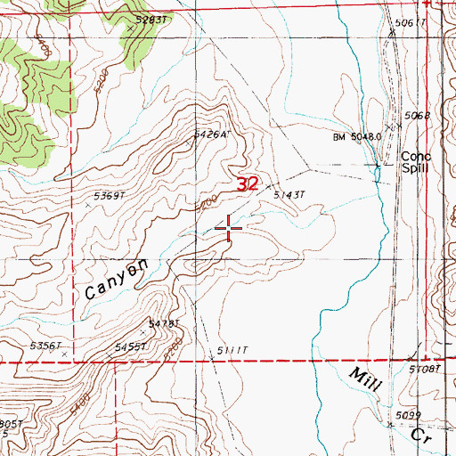Topographic Map of Rock Spring Canyon, NV