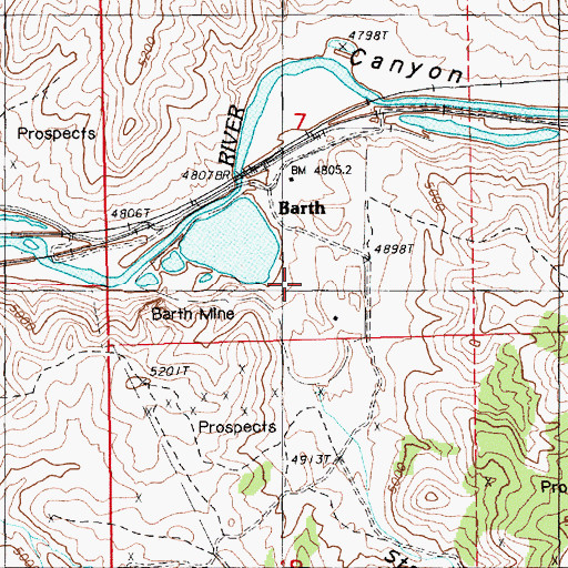 Topographic Map of Safford Canyon, NV