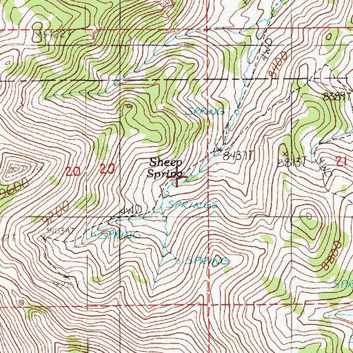 Topographic Map of Sheep Spring, NV