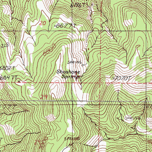 Topographic Map of Shoshone Springs, NV