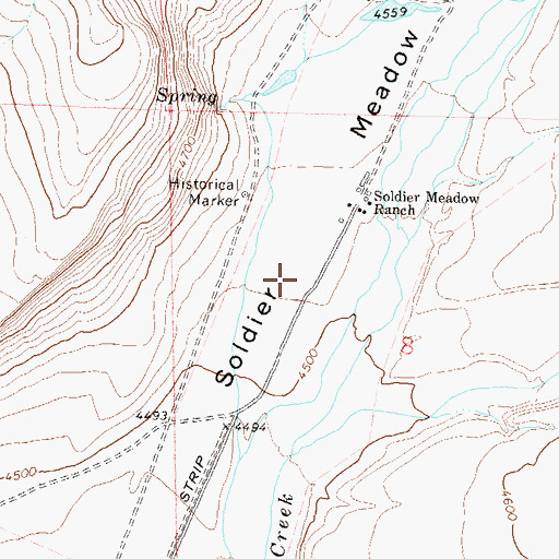 Topographic Map of Soldier Meadow, NV