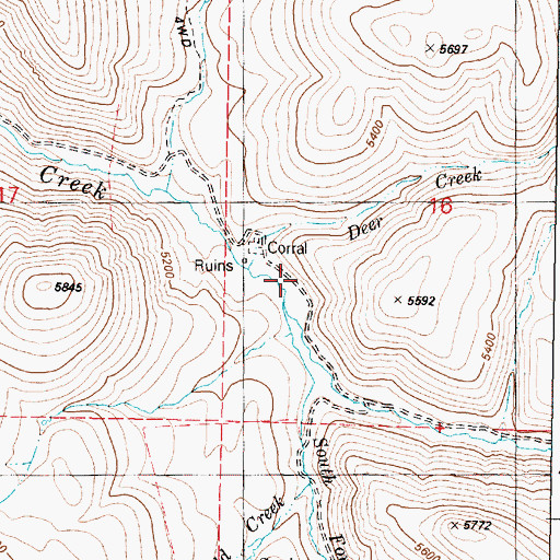 Topographic Map of South Fork Cottonwood Creek, NV