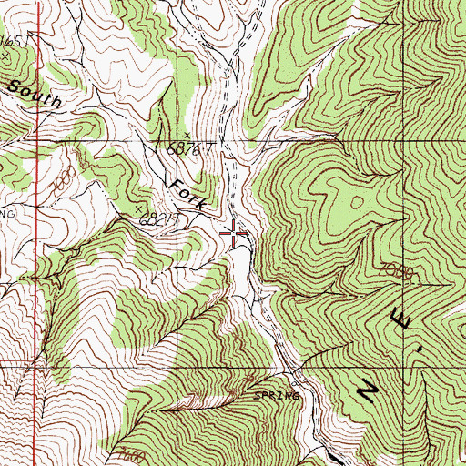 Topographic Map of South Fork War Canyon, NV