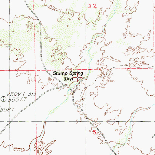 Topographic Map of Stump Spring, NV