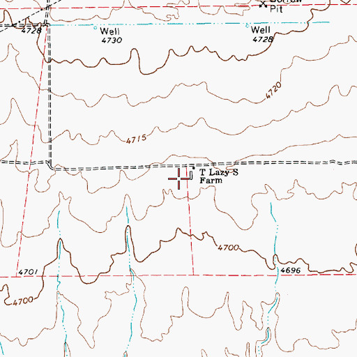 Topographic Map of T Lazy S Farm, NV