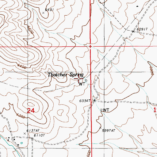 Topographic Map of Thatcher Spring, NV