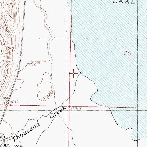 Topographic Map of Thousand Creek, NV