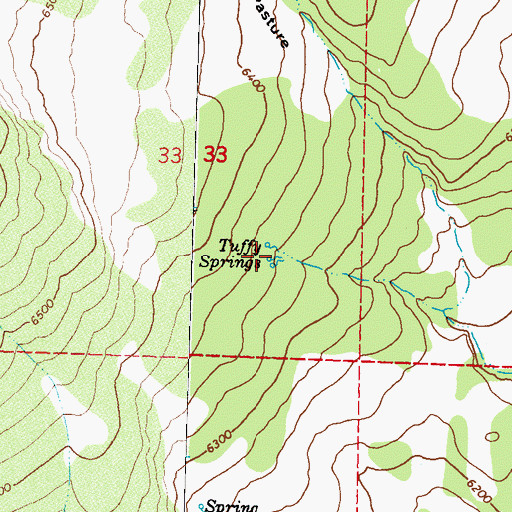 Topographic Map of Tuffy Springs, NV