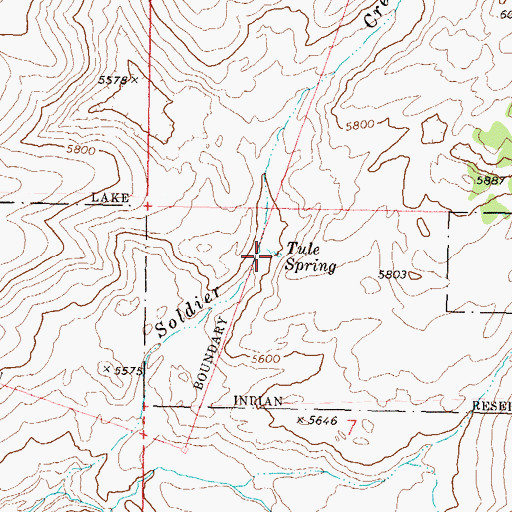 Topographic Map of Tule Spring, NV