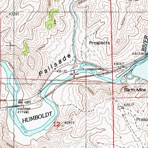 Topographic Map of Two Hill Canyon, NV