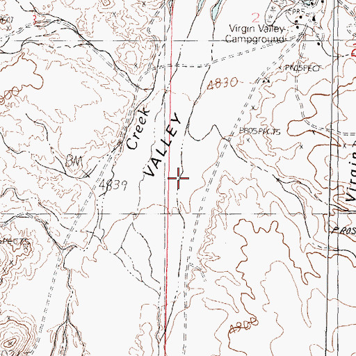 Topographic Map of Virgin Valley, NV