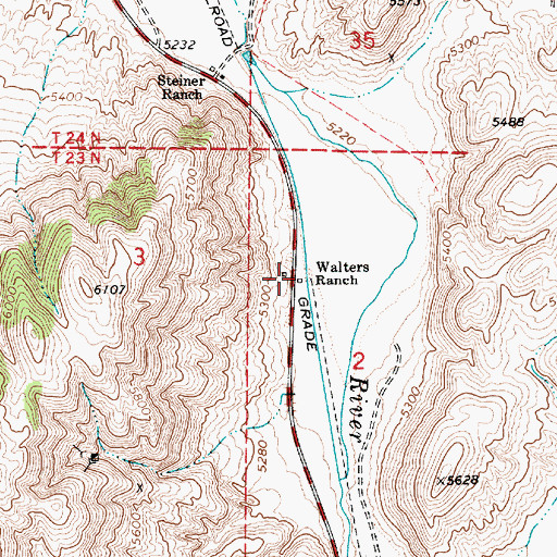 Topographic Map of Walters Ranch, NV
