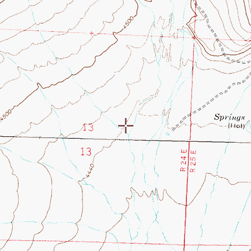 Topographic Map of Warm Springs Canyon, NV