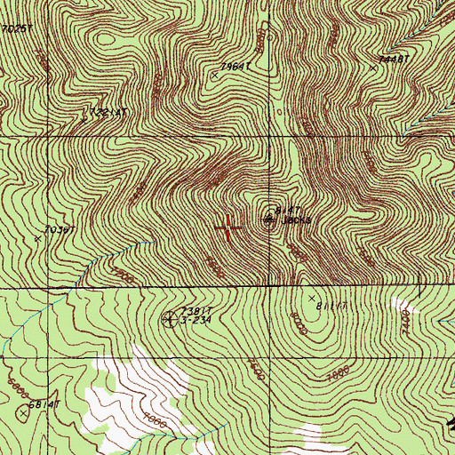 Topographic Map of Whistler Mountain, NV