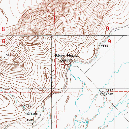 Topographic Map of White House Spring, NV