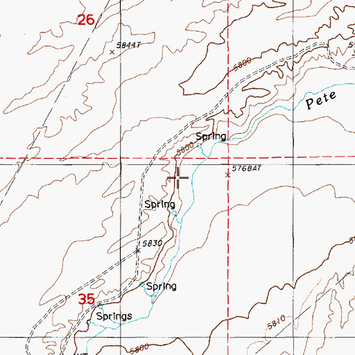 Topographic Map of Willow Creek, NV