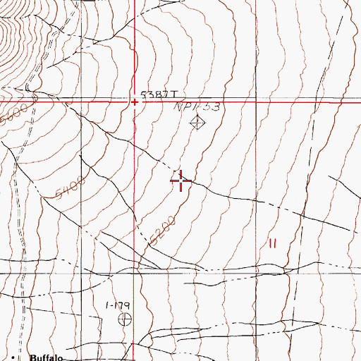 Topographic Map of Wood Canyon, NV