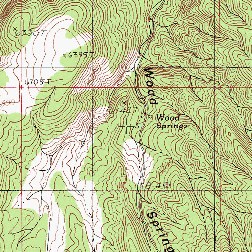 Topographic Map of Wood Springs, NV