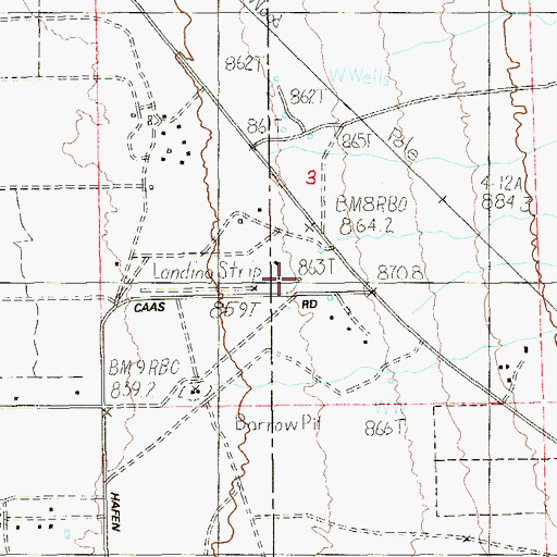 Topographic Map of Caas Airport, NV