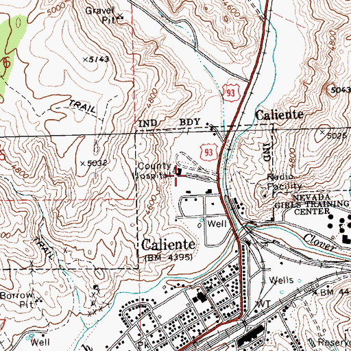 Topographic Map of Grover C Dils Medical Center, NV