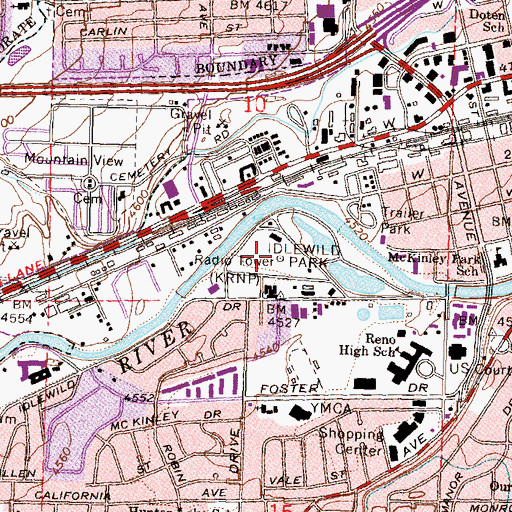 Topographic Map of KRNP Radio Tower, NV