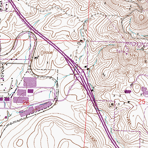 Topographic Map of Parr Interchange, NV