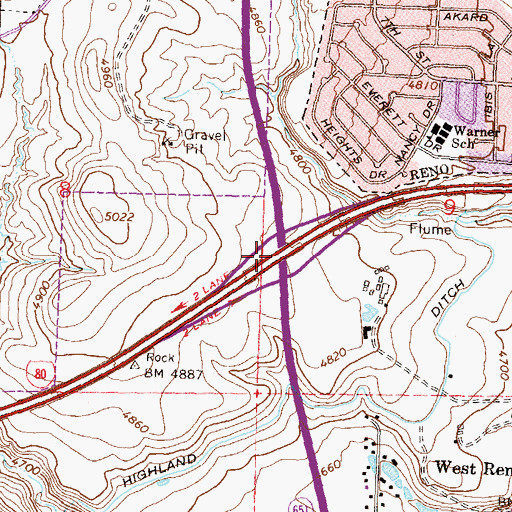 Topographic Map of West McCarran Interchange, NV