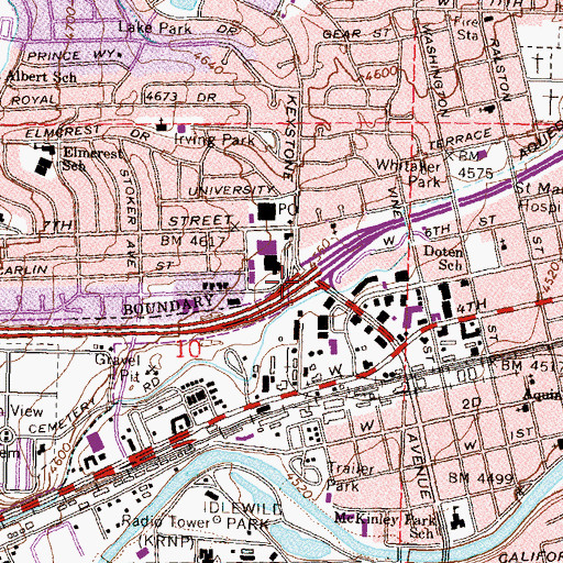 Topographic Map of Keystone Interchange, NV