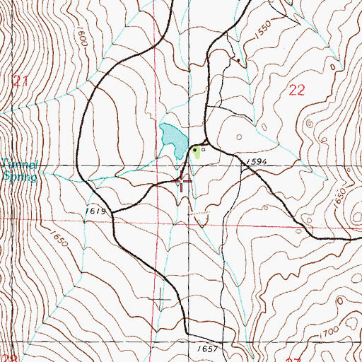 Topographic Map of Dickinson Ranch, NV