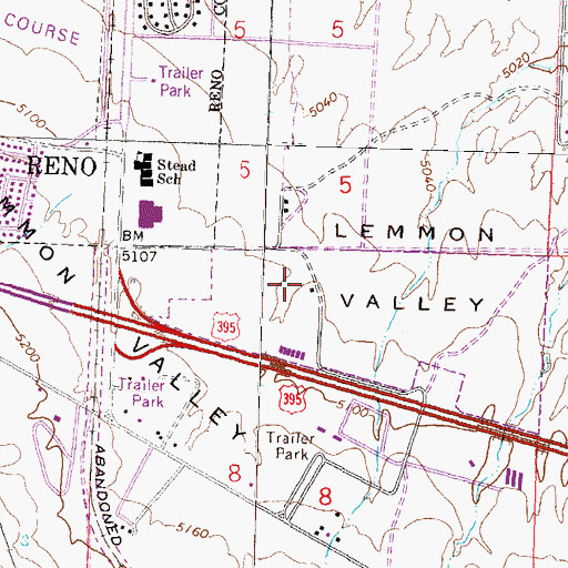 Topographic Map of Lemmon Valley Ranch, NV