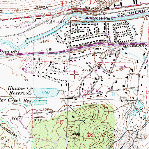 Topographic Map of Mayberry-Highland Park, NV
