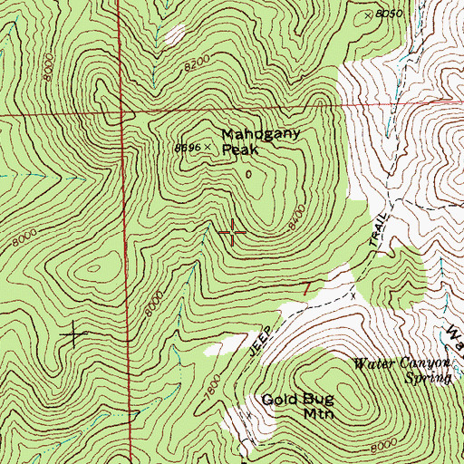 Topographic Map of Mahogany Mountains, NV