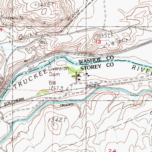 Topographic Map of Smith Ranch, NV
