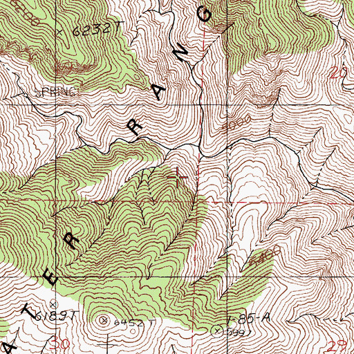 Topographic Map of Fork Mississippi Canyon, NV