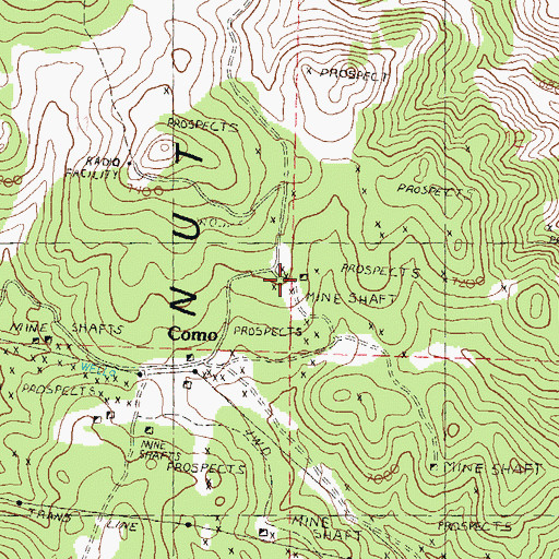 Topographic Map of May Day Mine, NV