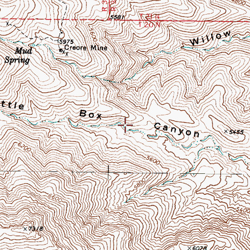 Topographic Map of Box Canyon Spring, NV