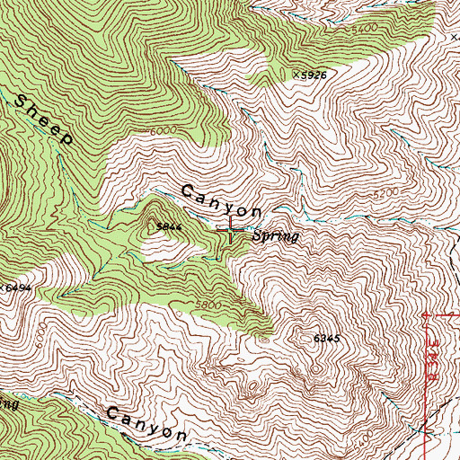 Topographic Map of Coyote Spring, NV