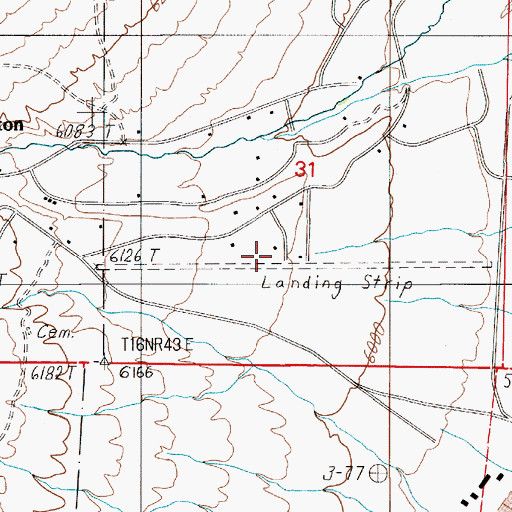 Topographic Map of Kingston Airport, NV