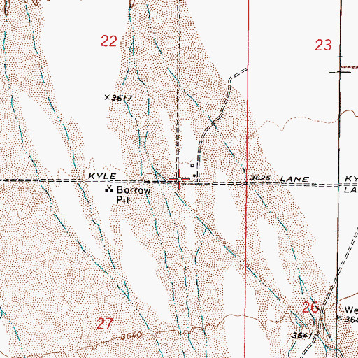 Topographic Map of Derring Ranch, NV