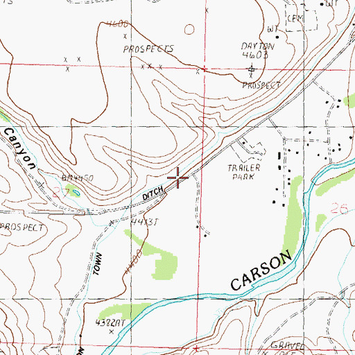 Topographic Map of Goldy (historical), NV