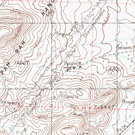 Topographic Map of Alexander Mine, NV