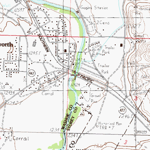 Topographic Map of Lower Crossing (historical), NV