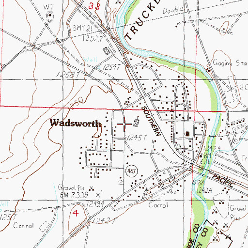 Topographic Map of Natchez Elementary School, NV