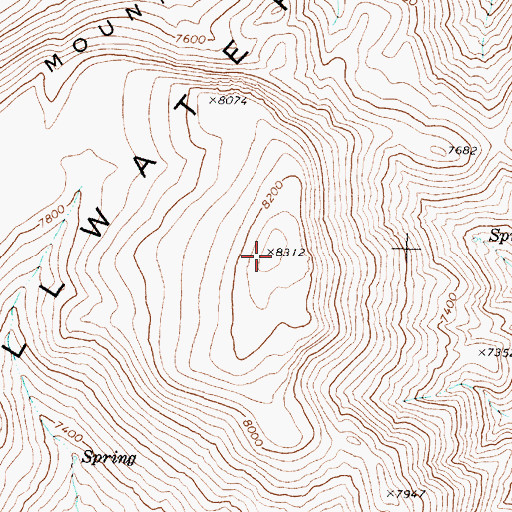Topographic Map of Carson Table Summit, NV