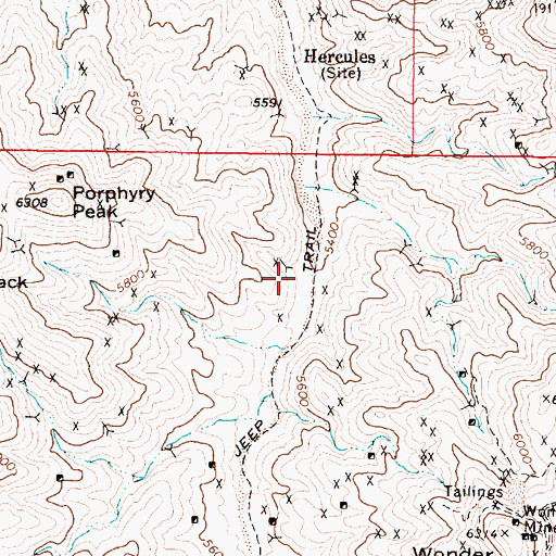 Topographic Map of Hercules Spring, NV